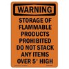 Signmission Safety Sign, OSHA WARNING, 10" Height, Aluminum, Storage Of Flammable Products, Portrait OS-WS-A-710-V-13552